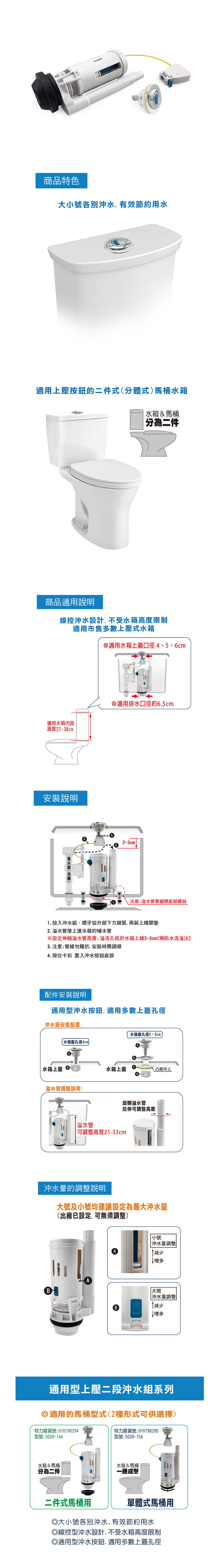通用型上壓二段沖水組-二件式用